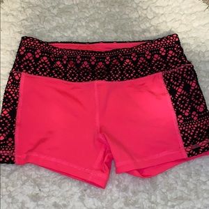 Pink and black crochet spandex